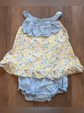 Good Lad Ruffle Floral Bumble Bee Bloomer 2 Piece Set Size 12M